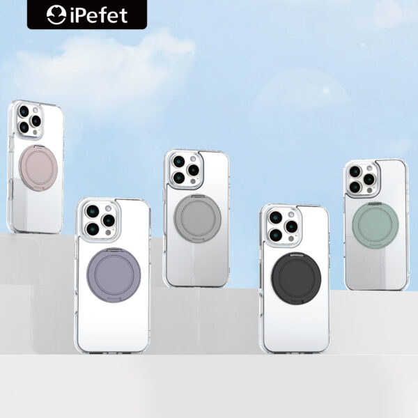 [Compatible with Wireless Charging] with 360° Rotatable Ring Stand Slim Shockproof Protective Phone Cases , Clear
