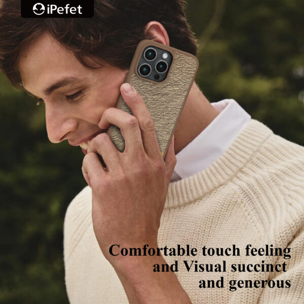 iPefet for iPhone 16 Pro Case Leather Phone Case - Protective Shockproof Phone Cover